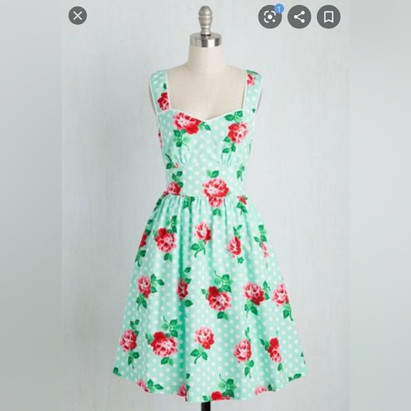 🌹💚 Rare Sight for Sunrise Modcloth Dress - Picture 1 of 2